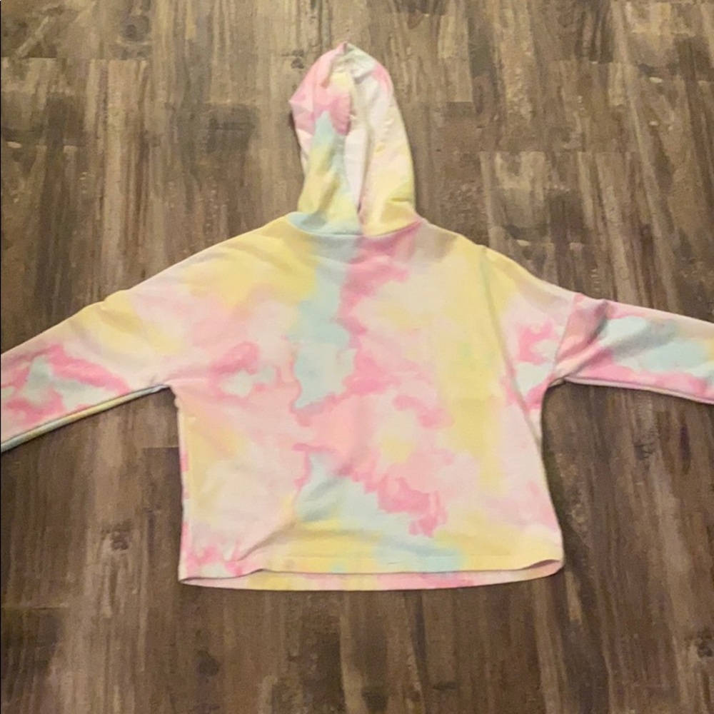 Love Fire Tie Dye Crop Hoodie